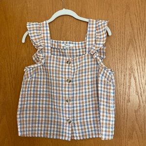 Madewell top, size 2, ruffle sleeves